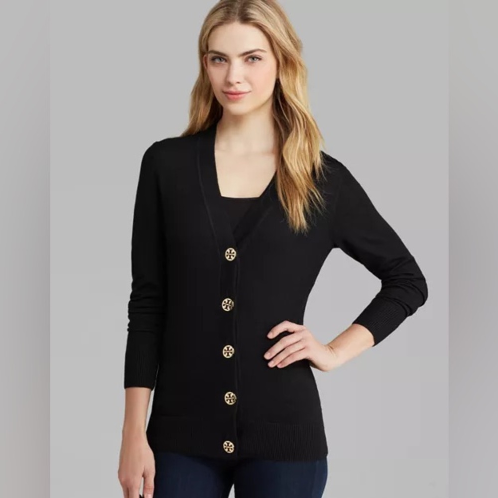 Tory Burch Ribbed Cardigan L